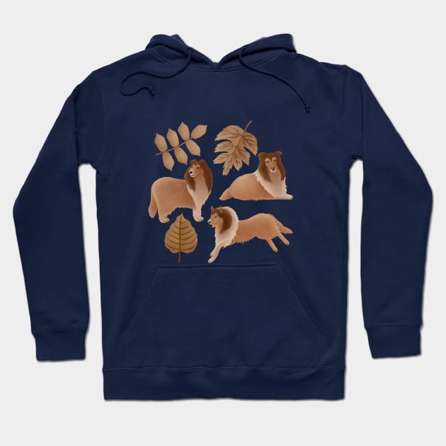 Rough Collie playing with the leaves Hoodie by CleanRain3675